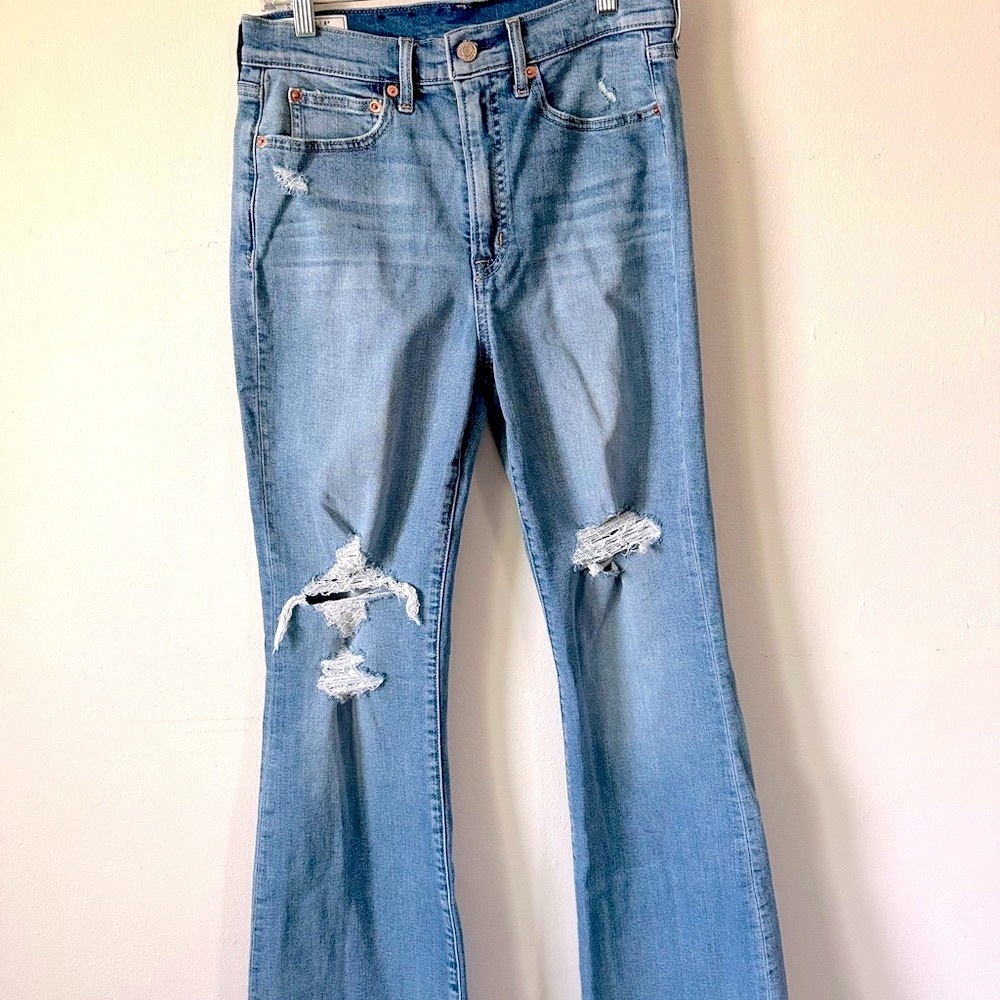 GAP 70’s Flare Distressed Blue Jeans